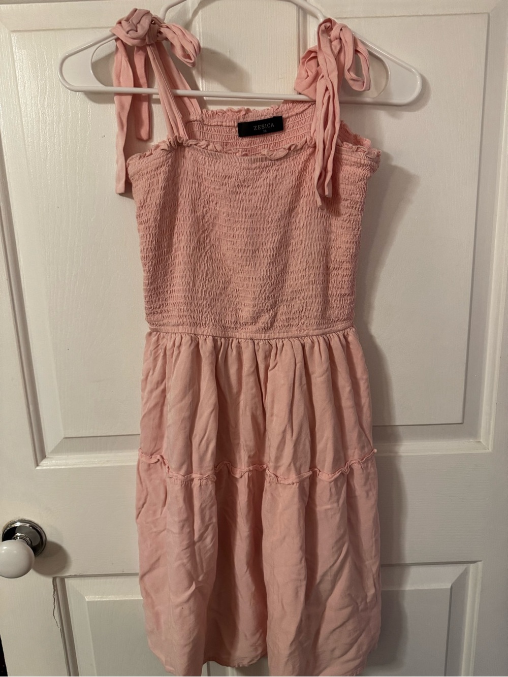 pink tie shoulder sundress